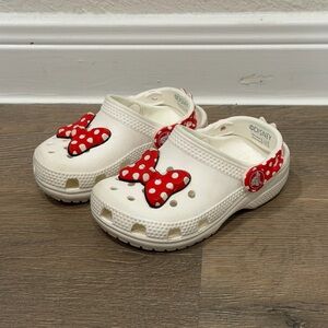 Crocs Disney Minnie Mouse White Red Bow Girls Toddler 7c